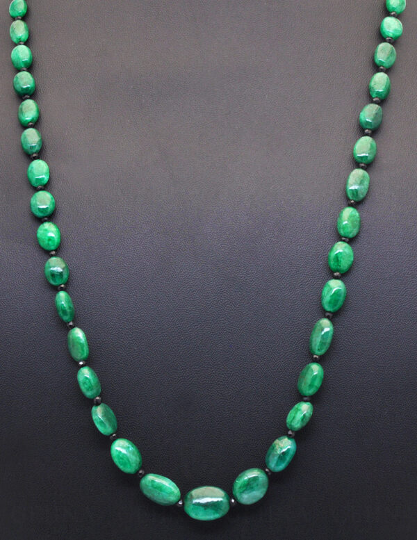 Emerald & Black Spinel Gemstone Bead Strand NS-1239