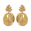 Pearl & Sapphire Beaded Gold Plated Chandbali Dangle Earring FE-1240