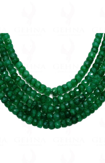 5 Rows Ruby & Emerald Faceted Bead Necklace NP-1240