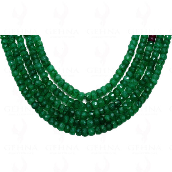 5 Rows Ruby & Emerald Faceted Bead Necklace NP-1240