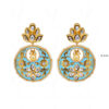 Pearl & Sapphire Beaded Gold Plated Chandbali Dangle Earring FE-1240