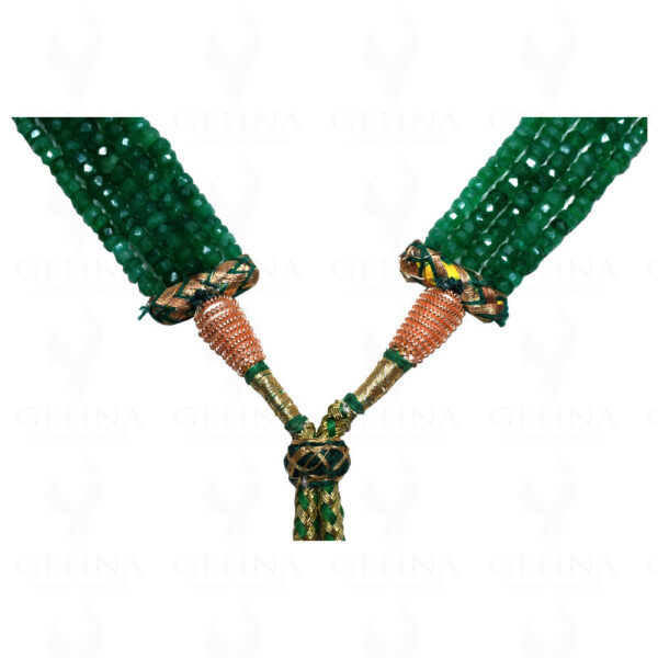 5 Rows Ruby & Emerald Faceted Bead Necklace NP-1240