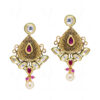 Ruby & Topaz Studded South India Tradition Earrings FE-1241