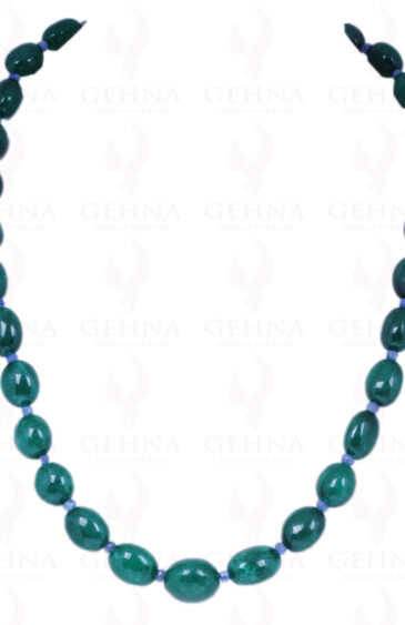 Emerald & Blue Sapphire Gemstone Bead Strand Necklace NS-1241