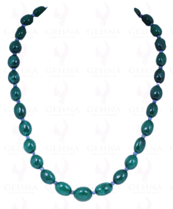 Emerald & Blue Sapphire Gemstone Bead Strand Necklace NS-1241