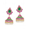 Pearl, Emerald & Ruby Gold Plated Jhumki Dangle Earrings FE-1242