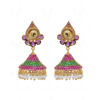 Pearl, Emerald & Ruby Gold Plated Jhumki Dangle Earrings FE-1242