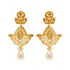 White Topaz & Pearl Studded South Indian Earrings FE-1243