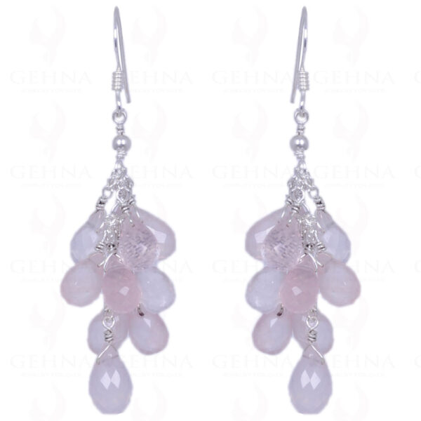 Rose Quartz Drops Earrings Made In .925 Sterling Silver ES-1244