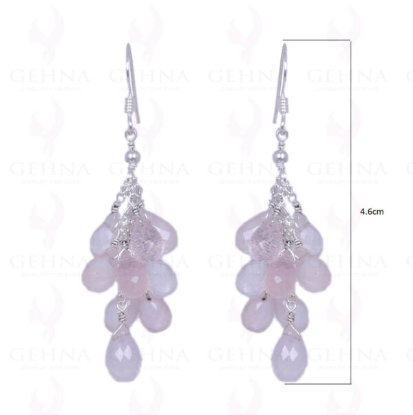 Rose Quartz Drops Earrings Made In .925 Sterling Silver ES-1244