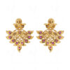 Topaz & Ruby Studded Gold Plated Earrings FE-1244