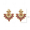 Topaz & Ruby Studded Gold Plated Earrings FE-1244
