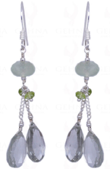 Peridot & Green Amethyst Gemstone Earrings Made In .925 Solid Silver ES-1246