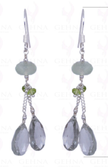 Peridot & Green Amethyst Gemstone Earrings Made In .925 Solid Silver ES-1246