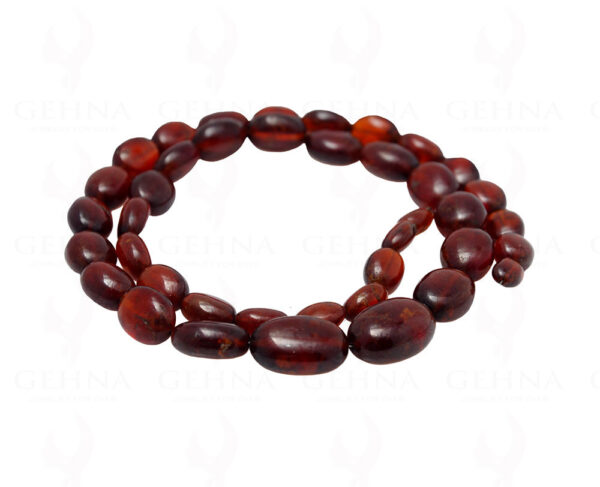 Hessonite Gemstone Oval Shaped Bead Strand NS-1246