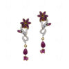 Ruby & White Topaz Studded Festive Earrings FE-1247