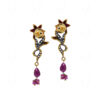 Ruby & White Topaz Studded Festive Earrings FE-1247
