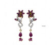 Ruby & White Topaz Studded Festive Earrings FE-1247