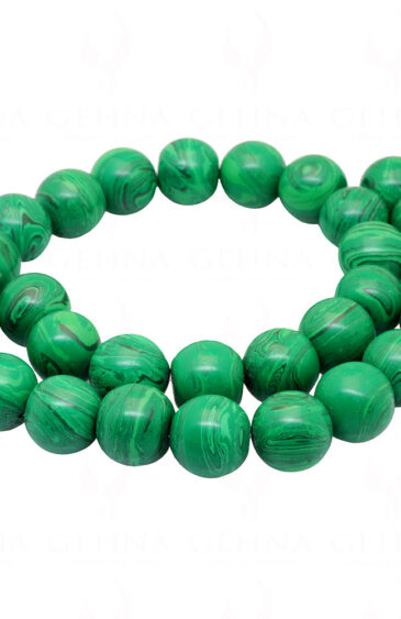 Malachite Gemstone Round Cabochon Bead Strand NS-1248