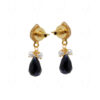 Topaz, Pearl & Spinel Studded Gold Plated Earrings FE-1248