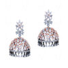 White Topaz Studded Jhumki Traditional Earrings FE-1249