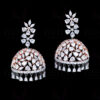 White Topaz Studded Jhumki Traditional Earrings FE-1249