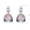 White Topaz Studded Jhumki Traditional Earrings FE-1249