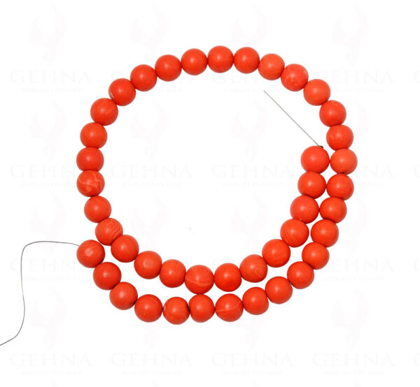 12 MM Man Made Coral Gemstone Round Cabochon Bead Strand NS-1250