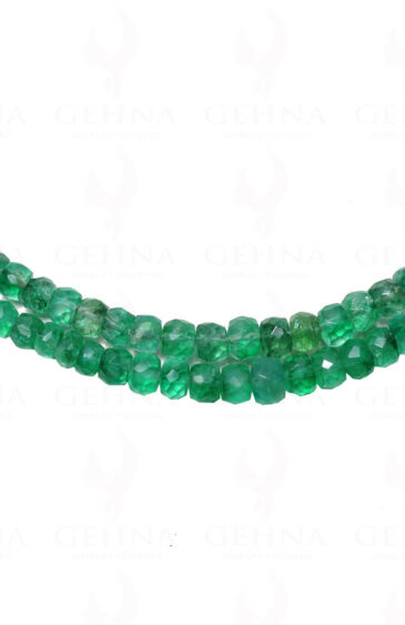 2 Rows Emerald Gemstone Faceted Bead Necklace NP-1250