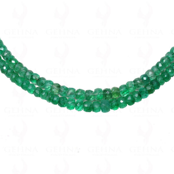 2 Rows Emerald Gemstone Faceted Bead Necklace NP-1250