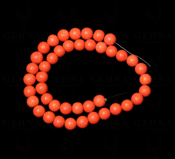 12 MM Man Made Coral Gemstone Round Cabochon Bead Strand NS-1250