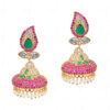 Pearl, Emerald & Ruby Gold Plated Jhumki Dangle Earrings FE-1251