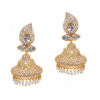 Pearl & Topaz Studded Gold Plated Earrings FE-1253