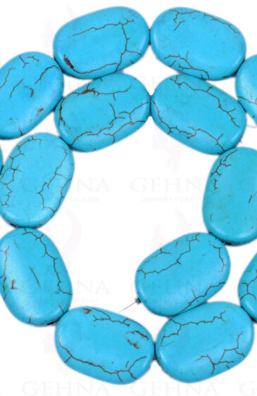 Turquoise Gemstone Oval Shaped Bead Strand NS-1253