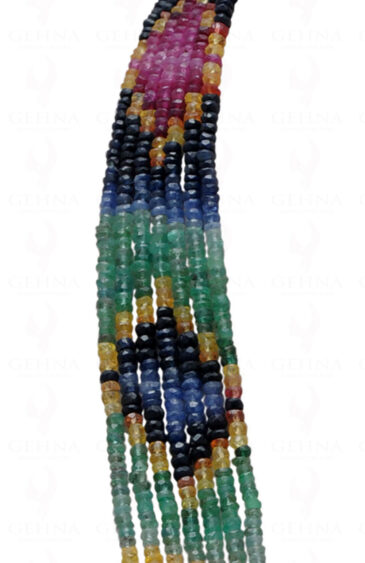 7 Rows Emerald Ruby Sapphire Gemstone Bead Necklace NP-1253