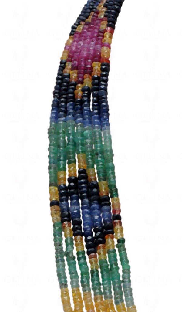 7 Rows Emerald Ruby Sapphire Gemstone Bead Necklace NP-1253