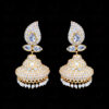 Pearl & Topaz Studded Gold Plated Earrings FE-1253