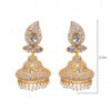 Pearl & Topaz Studded Gold Plated Earrings FE-1253
