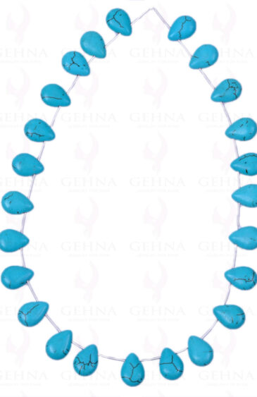 Turquoise Gemstone Drop Shaped Cabochon Bead Strand NS-1254