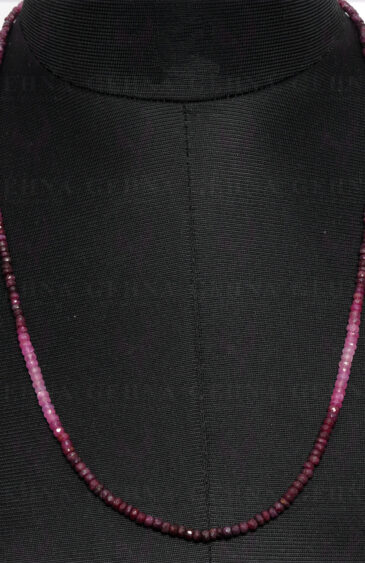 Ruby Shaded Gemstone Faceted Bead Necklace NP-1256