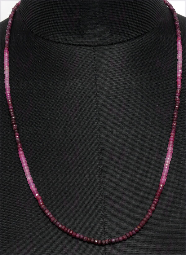 Ruby Shaded Gemstone Faceted Bead Necklace NP-1256