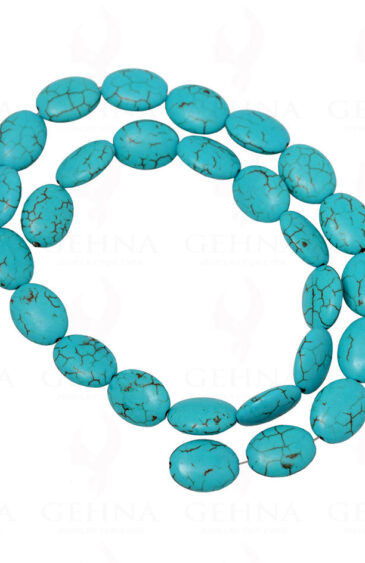 Turquoise Gemstone Oval Shaped Cabochon Bead String NS-1256