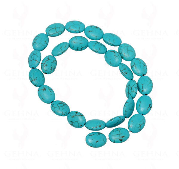 Turquoise Gemstone Oval Shaped Cabochon Bead String NS-1256