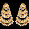 Traditional Pearls Beaded Gold Plated Dangle Earrings FE-1256
