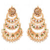 Traditional Pearls Beaded Gold Plated Dangle Earrings FE-1256