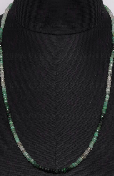 Emerald Shaded Gemstone Faceted Bead Necklace NP-1257