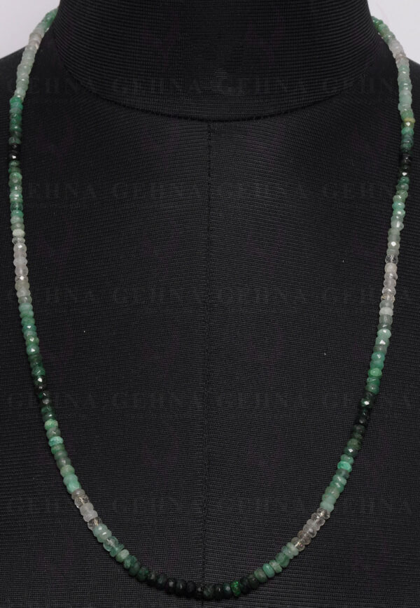 Emerald Shaded Gemstone Faceted Bead Necklace NP-1257