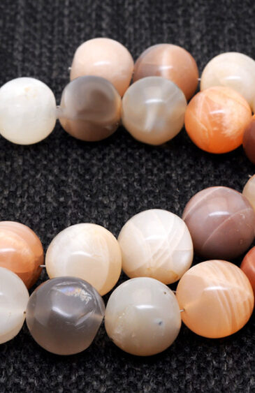 Multi Color MooNS-tone Gemstone Round Shaped Bead Strand NS-1257
