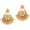 Pearl & Topaz Studded Traditional Chandbali Dangle Earrings FE-1258