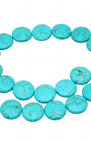 10 MM Turquoise Gemstone Button Shaped Bead Strand NS-1258